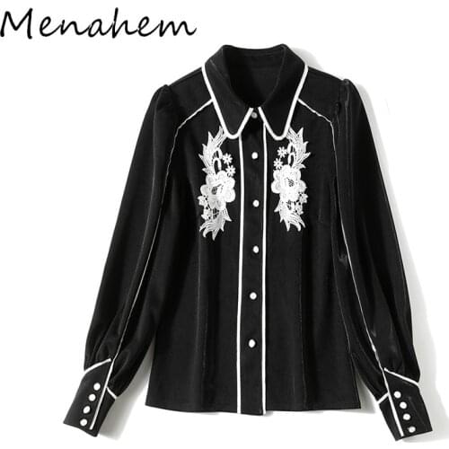 Menahem Womens Black Shirts