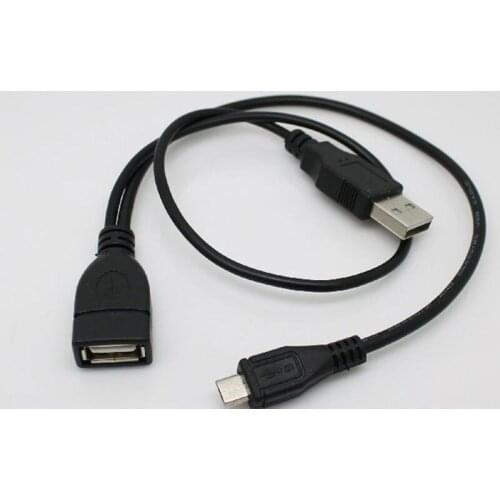 Micro 5P+AM/AF USB OTG cable with Power