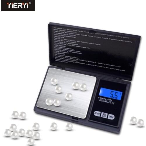 Yieryi Mini LCD Digital Scale Jewelry Gold Balance Weight Scale Portable Precision scale 100g/200g/500g/0.01g&500g/1000g/0.1g