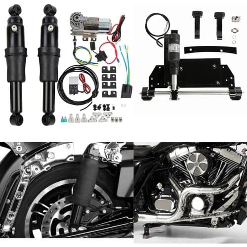 Motorcycle Rear Air Ride Suspension Electric Center Stand For Harley Touring Road King Electra Glide Street Glide 2009-2016