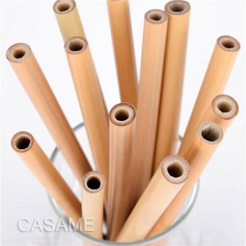 100Pcs New Organic Bamboo drinking straw For Party Birthday Wedding Biodegradable Wood Straws Tableware Wholesale