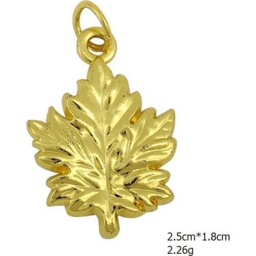 NEW 2021 Gold Color Maple Leaf Floating Charms Pendants With Hoop DIY Bracelet Jewelry Wholesale