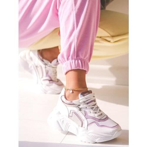 New Arrival Sneakers For Women Matte Leather Lace Up Lilac Thick Sole Sport Women Shoes Luxury Walking Running Sexy Vulcanize