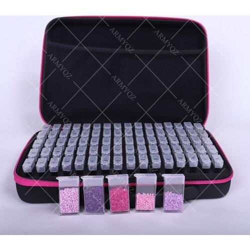 New Square Round Diamond Painting Accessories Carry Case Container Storage Box 80 Bottles diamant painting Hand Bag Tools Kit