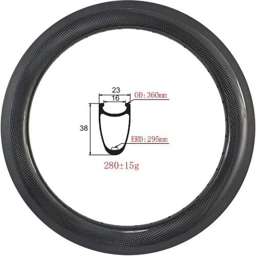 16" 38x23mm carbon rim 349 Kids bicycle clincher Carbon fiber UD 3K 12K matte glossy 16 18 20 24 28 32 36 holes BMX bike wheel