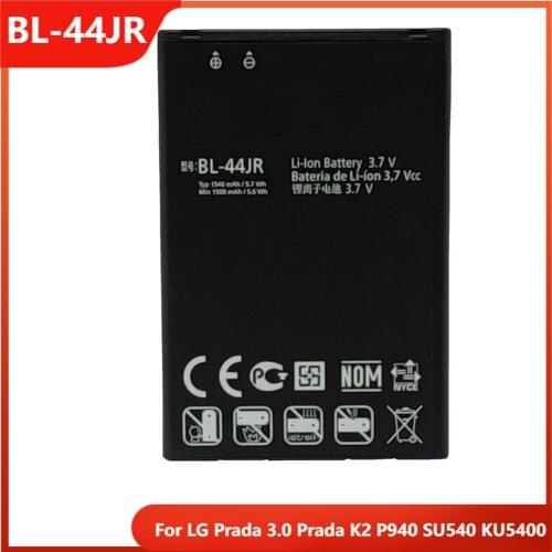 Original Phone Battery BL-44JR For LG Prada 3.0 Prada K2 P940 SU540 KU5400 BL-44JR Replacement Rechargable Batteries 1540mAh