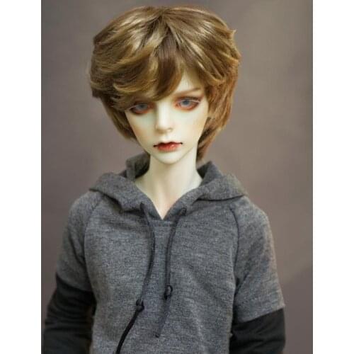 BJD SD MDD Doll wig 1/3 1/4 1/6 uncle imitation horsehair dark brown mixed color short hair one piece Free shipping