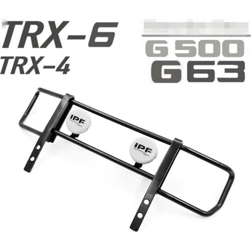 Front Bumper with 2 LED Lights Cover for TRAXXAS TRX6 G63 TRX4 G500 RC Car Upgrade Parts Accessories