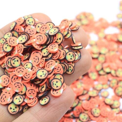 Halloween Style Polymer Clay Pumpkin Slice Hot Pumpkin Sprinkles Filler Fillings 3D Nail Art Slices