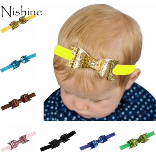 1PCS Fashion Cute Girls Bling HairBand Double Big Bow Knot Shining Headband Headware Children Hair Accessories