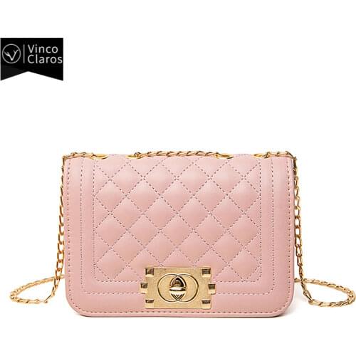 Simple Diamond Lattice Women Shoulder Bag Soft PU Leather Ladies Single Bag Trend Brand Designer Chain Crossbody Bags for Women
