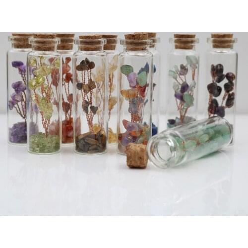 Drop Shipping Natural crystal agate stone wishing bottle for tree of life drifting bottle degaussing crystal specimen