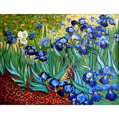 Repros reproduction of Van Goghs iris in the garden #100% hand-painted oil painting on canvas