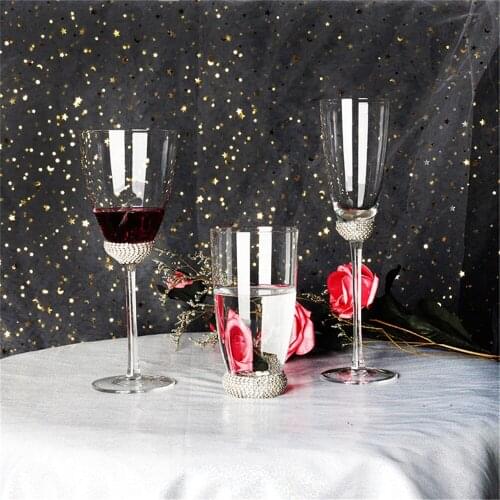 Luxury Crystal Diamond Wine Glass Goblets Champagne Flutes Glass Drink Cup Party Wedding Toasting Glass Home Drinkware 1pc