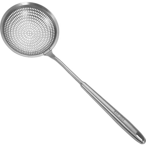 Slotted Spoon,304 Stainless Steel Skimmer Spoon,Strainer Ladle for Kitchen Cooking 16.9 Inch(1PCS)