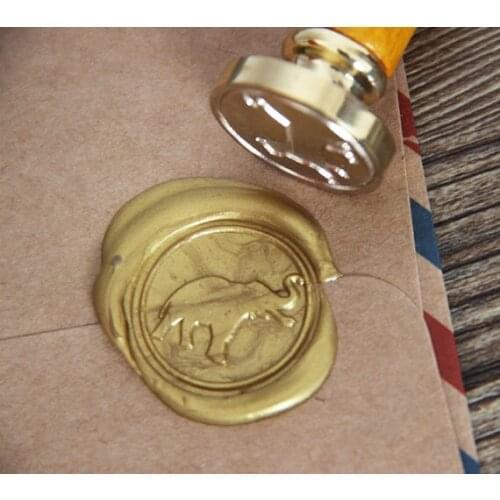 Elephant Wax Seal Stamp/ Gold Plated elephant logo WS112