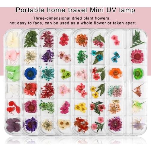 Mixed Real Dried Flowers Nail Art Decorated Sunflower Natural Floral Decals Manicure Nails Dry Flower Decoration Accessories