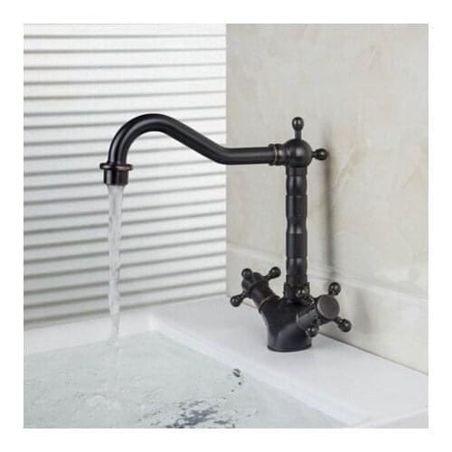 New arrival Europe style High quality total brass kitchen sink faucet hot and cold double lever sink tap basin tap mixer