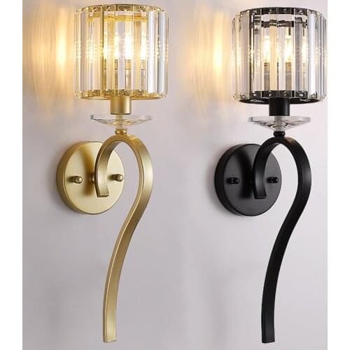 Modern Light Luxury Crystal Wall Light Sconces LED Indoor Lighting for Living Room Bedroom Lamps Mirror Lights Nordic Home Decor