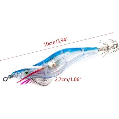 LED Electronic Luminous Shrimp Squid Night Fishing Squid Jigs Lure Bass Bait with Hook Topwater Crankbaits Fish Tackle Dropship
