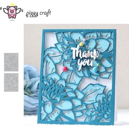 Piggy Craft metal cutting dies cut die mold 3D flower card frame Scrapbook paper craft album card punch knife art cutter die