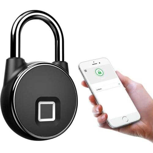 Anytek P22+ Bluetooth Fingerprint Padlock Two Ways Unlock Fashion Sturdy Security smart pack lock USB charge IP66 Waterproof