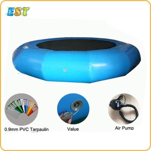 Water game kids inflatable floating trampoline inflatable water trampoline with air pump for aqua park