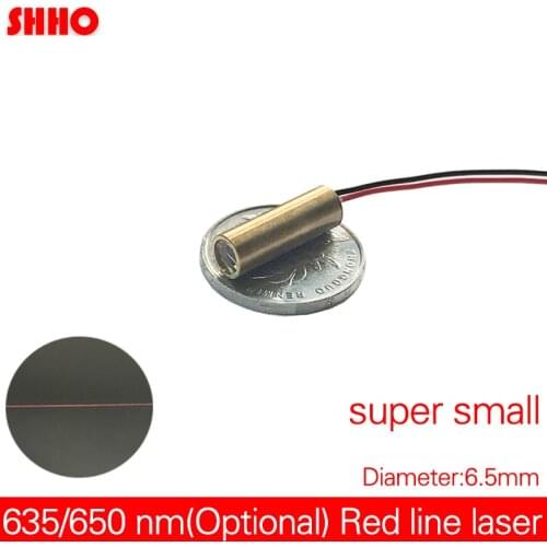 High quality Diameter 6.5mm length 21mm small size 650nm 635nm 5mw 10mw red line laser module DC 3V 90°&110° Marking laser head