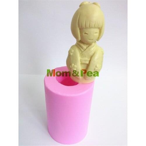 Mom&Pea 0011 Japanese Lady Shaped Silicone Soap Mold Cake Decoration Fondant Cake 3D Mold Food Grade Silicone Mould