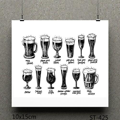 ZhuoAng Wine glass design stamp / scrapbook rubber stamp / craft clear stamp card / seamless stamp