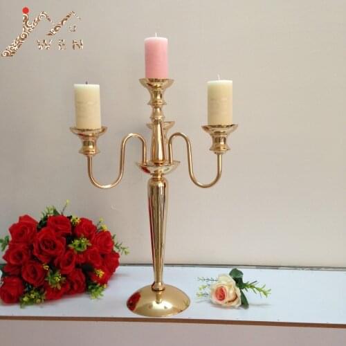 Golden 4 Heads Candelabra H 51 cm Candle Holder Table Wedding Centerpiece Party and Event Candlesticks Home Decoration