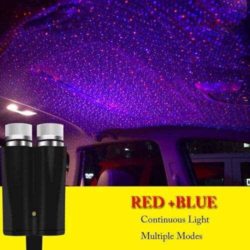 1 X Dual Color Usb Led Light Ambient Music Control Decorative Lamp Bright Sky Projector Night Lights Car Accessories Interior 5v