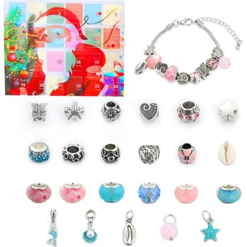 Advent Calendar 2020 Christmas Countdown Calendar DIY Charm Bracelet Making Kit for Girls Jewelry Gift