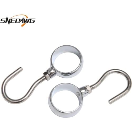 2pcs Zinc Alloy Pipe Hooks Fit 22/25/32mm Dia. Tube Pipe Hook Organizer Holds Coat Hanger for Kitchen Cabinet Clothes