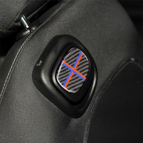 Carbon Fiber Interior Decoration Seat Handle Frame Cover Trim Stickers for Mini Cooper F56 F55 Car Decals Accessories 2pcs