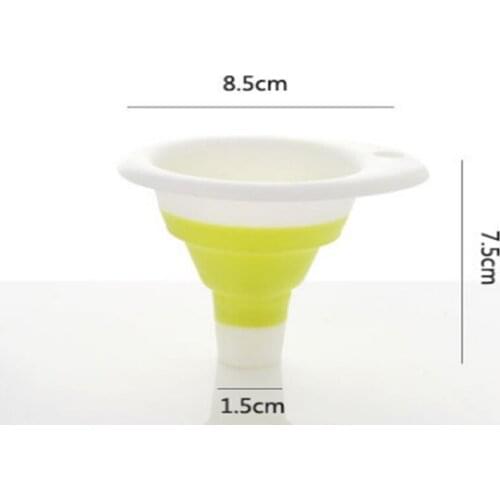 300pcs/lot Fast Shipping Kitchen Tool Silicone Collapsible Style Mini Folding Portable Funnel random color