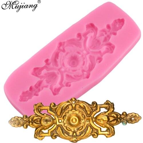 3D Baroque Scroll Relief Flower Silicone Mold Cake Border Fondant Cake Decorating Tools Cupcake Candy Chocolate Gumpaste Moulds