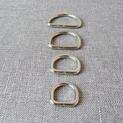 50 pcs 12mm 15mm 20mm 25mm 32mm straps webbing metal belt buckle D rings DIY bag pet dog collar leash harness sewing accessories