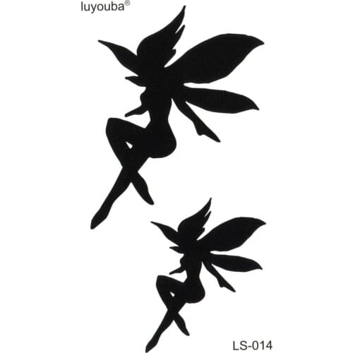 50pcs Fairy waterproof temporary tattoos men black fairy harajuku tatoo sleeves tatouage temporaire homme body feminino