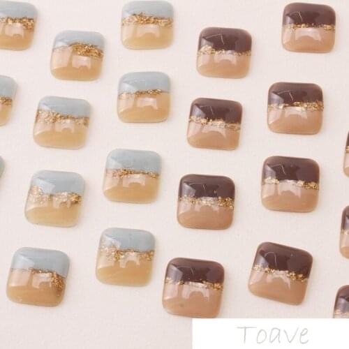 6pcs Square Dual-Color Patchwork Flash Gold Moran High Quality Resin DIY Patch Material Accessories