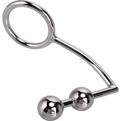 Stainless Steel Anal Hook butt Plugs With Metal Cock Penis ring Adult Sex Toys For men Masturbation orgasm Anus Prostate Massage