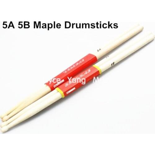 Niko 2 Pairs of Maple Wood Oval Tip Drum Sticks 5A 5B Drumsticks Free Shipping Wholesales