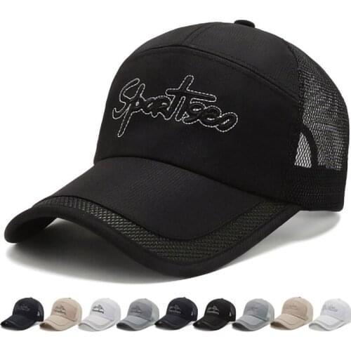 Womens Outdoor Polyester Quick Drying Sun Hat Summer Adjustable Baseball Cap for Men Trucker Student Hat Snapback Peaked Caps