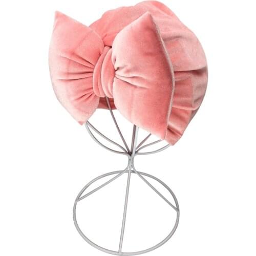 Toddler infant Kids baby Velvet colorful big bow tie Flannel hat cap beanie for girls Butterfly Knot photograph props