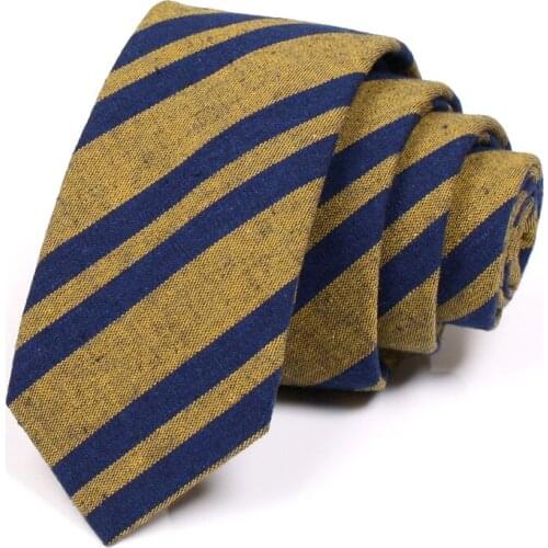 Brand New Mens Yellow Blue 6CM Tie Classic Striped Ties for Men Business Suit Work Neck Tie High Quality Fashion Formal Necktie