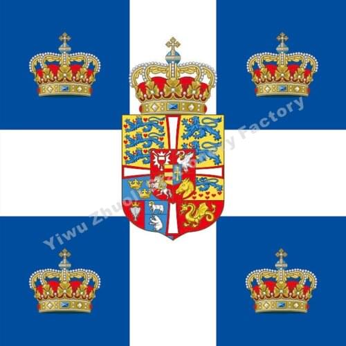 Greece Royal 1936 flag 120X120cm (4x4FT) 120g 100D Polyester Double Stitched High Quality Banner Free Shipping