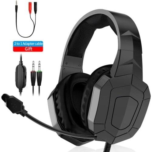 Gaming Headphones With Microphone 360 Rotation Headset Shocking Sound Music Bass Headset For PC Mobile Phone Tablet PS4 Switch