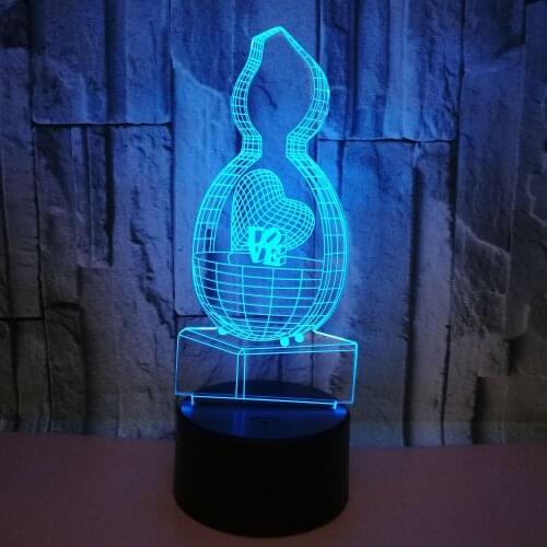 Creative Love 3d Small Table Lamps Bedside Romantic Gift Colorful Touch 3d led Lamp Moderne Acrylique Usb Desk Lamp