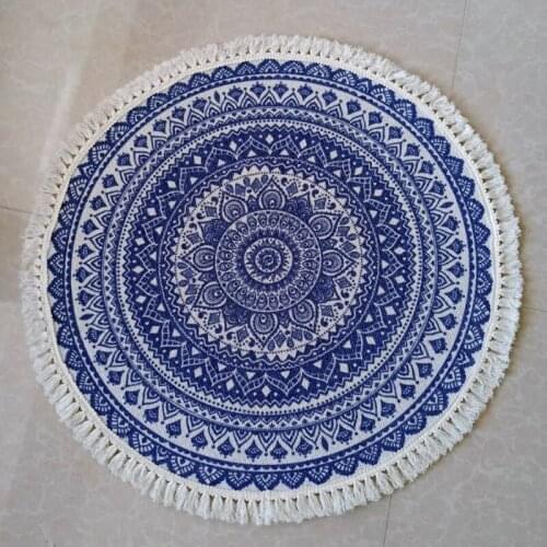 Bohemian Kids Round Crawling Carpet Floor Rug Play Mats Rug Anti-slip Children Baby Playmat ducational Toys 1M