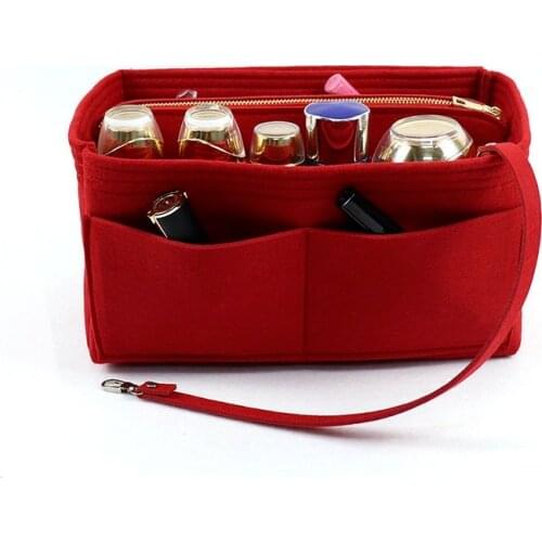 Multifunctional Large Capacity Makeup Storage Bag Felt Cloth Liner Bag Travel Insert Portable Bag In Bag Cosmetic Bag